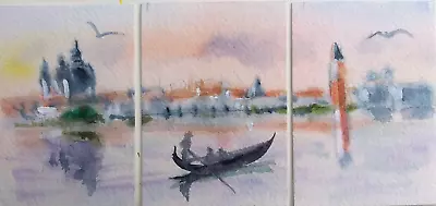 3 ACEO Original Watercolor Painting- Venice Panorama  - Artist MK • $9