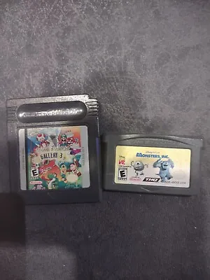 Gameboy And Gameboy Advance Games MONSTERS INC And MARIO GALLERY 3 Works Tested • $24.99