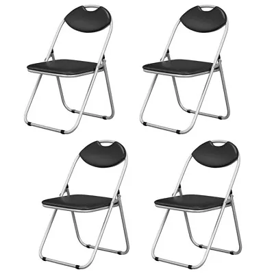 4PCS Padded Folding Stackable Party Dining Chairs Portable W/Carrying Handles • $73.97