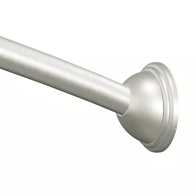 60 In. Curved Shower Rod Pivoting Flanges Brushed Nickel Stainless Steel • $50.25