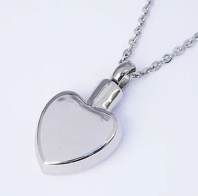 Cremation Ashes Jewellery Keepsake Necklace Urn  Silver Heart   • £20