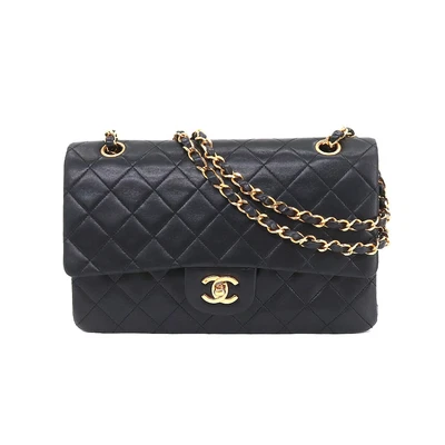 $3468.97 • Buy CHANEL Matelasse 25 Chain Shoulder Bag Leather Black A01112 Vintage 90199847