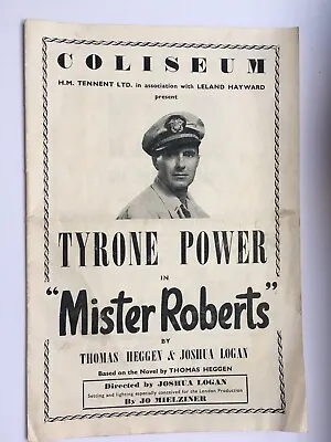 Tyrone Power In Mister Roberts Coliseum Theatre Programme Ephemera Jackie Cooper • £4.99