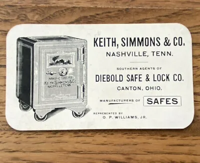 Vintage Diebold Safe & Lock Co Advertising Trade Card Keith Simmons Nashville TN • $39.99