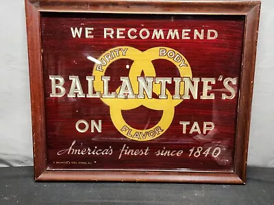 Vintage Ballantine's  We Recommend On Tap  Beer Ale ROG Sign • $85