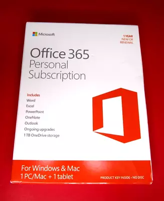 New ~Microsoft 365 Personal~1 User ~ 1 Year Subscription KEY CODE • $49.99