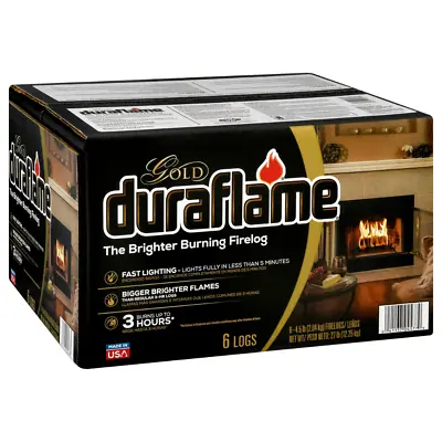 Duraflame Gold Ultra Premium 4.5lb Firelogs 6-Pack Case 3 Hour Burn • $28.98