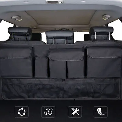 Car Accessories Seat Back Storage Hanging Bag Cargo Net Pocket Organizer Black • $23.59