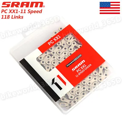 SRAM Mountain Bike Chain PC XX1-11 Speed​ Hollow Pin 118L Powerlock Chain X-SYNC • $32.99