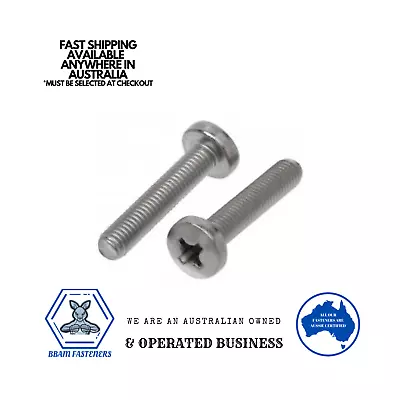 M2 M2.5 M3 M4 M5 Machine Screw Pan Head Stainless Steel 304 Metric Coarse • $6