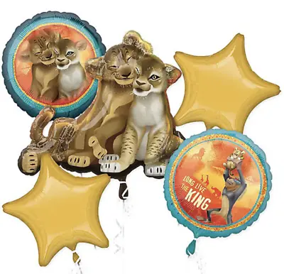 $18.99 • Buy Lion King Foil Balloon Bouquet Kids Birthday Party Decoration Supplies 5pc SIMBA