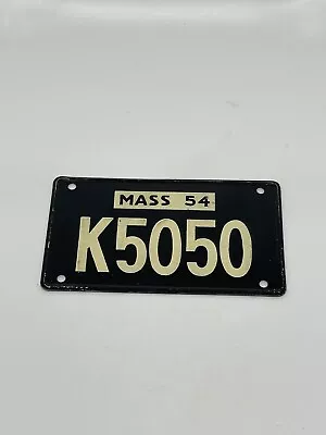 Massachusetts 1954 WHEATIES CEREAL BICYCLE License Plate # K5050 • $14.99