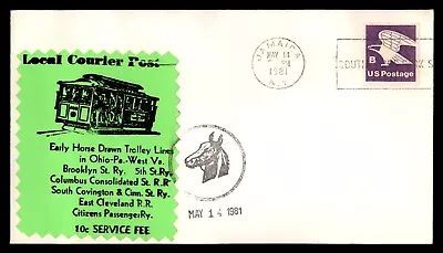 MayfairStamps US 1981 New York Local Courier Post Horse Drawn Trolley Lines In O • $1