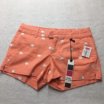 $14.99 • Buy FreeStyle Revolution Shorts Women’s 7 Embroidered Orange NWT Booty Shorts