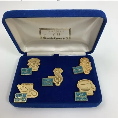 $9.99 • Buy 5 Walt Disney Classics Collection WDCC Set Of Lapel Pins With Box 1992-1996