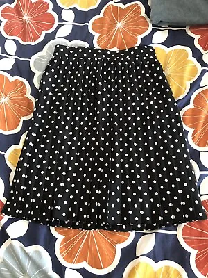 £2.99 • Buy Charlotte Halton Black Polka Dot Skirt Vintage Size 10