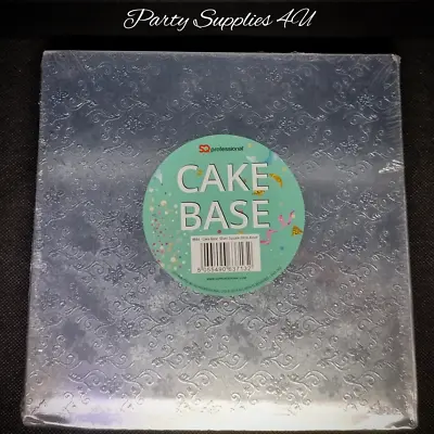 8'' Inch 20cm Silver Square Cake Base Thick 12mm Cake Board/Baking/Xmas/Birthday • £2.85