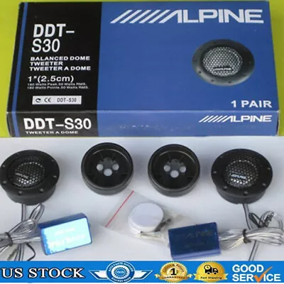 Alpine DDT-S30 360W 2.5CM 1  Soft Dome Balanced Car Audio Speakers Tweeters NEW • $16.89