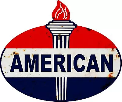 American Gas Company Torch Flame 24  Heavy Duty Usa Made Metal Aged Adv Sign • $186