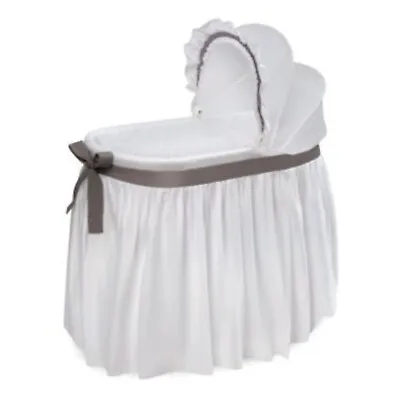 $85.56 • Buy Wishes Oval Bassinet - Full Length Skirt - White/Gray