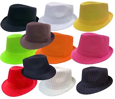 Fedora Trilby Gangster Fedora Bucket Hat Men Women Solid Cap • $14.50