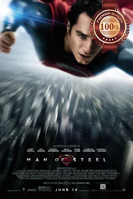 Man Of Steel 2013 Superman Flying Original Cinema Movie Print Premium Poster • $77.46