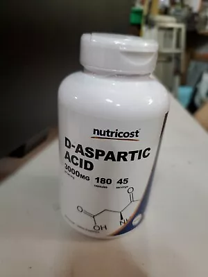 Nutricost D-Aspartic Acid Capsules (180 Capsules) (3000mg Serving) • $15