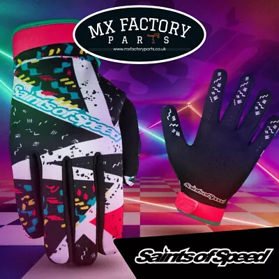 Saints Of Speed Gloves Retro 80's 90's Motocross MX MTB BMX Bike ATV Sim Racing • $67.75