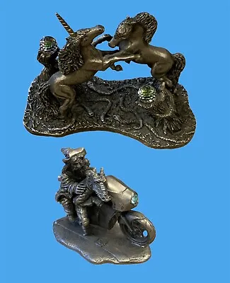 2 X Mark Locker Pewter Figures The Meeting Of The Unicorns & Hold On Tight 3181 • £16.99