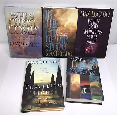 Lot Of 5 Max Lucado Inspirational HC Books: When Christ Comes When God Whispers • $20.24