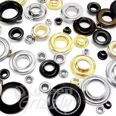 100 Eyelets With Washers Leather Craft Repair Grommet 3 4 5 6 8 10 12 Mm Opening • £6.02