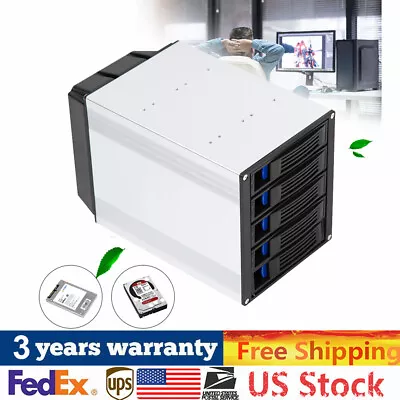 HDD Enclosure Hot Swap Cage 5-Bay 3 X 5.25  Drive Bays 5x SATA 3.5 /2.5 Sas HDD • $83.66