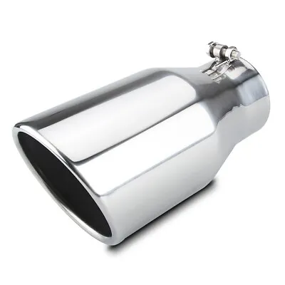 4  Inlet 6  Outlet 12 Inch Long Truck Diesel Bolt On Exhaust Tip Stainless Steel • $36