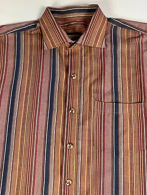 Men's Vintage Gucci Button-Up Shirt Striped Multicolor Sz 16 US M • $65