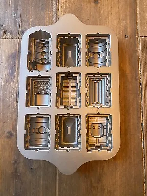 Nordic Ware 3D Train Cake Pan Tin Mould Bakeware Aluminium Made In USA • £22