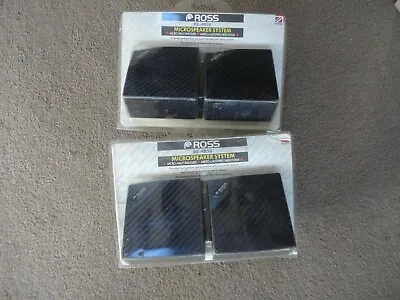 2 X NEW PAIRS OF 1980s RETRO MICRO  SPEAKERS IN BUBBLE PACK  ROSS RE-4850 1.5 WA • £11.99