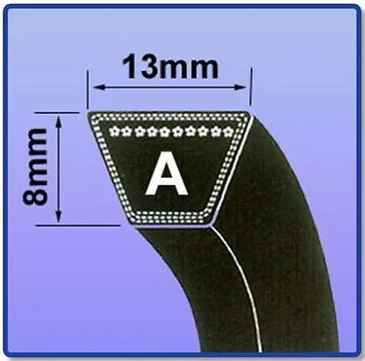 A Section V Belt Sizes A101 - A144 V Belt 13mm X 8mm Vee Belt • £10.55