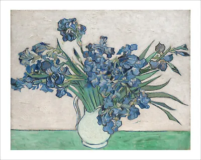 Van Gogh Irises In A Vase Fine Art Print Poster Gallery Wall Art WITH BORDER • £15