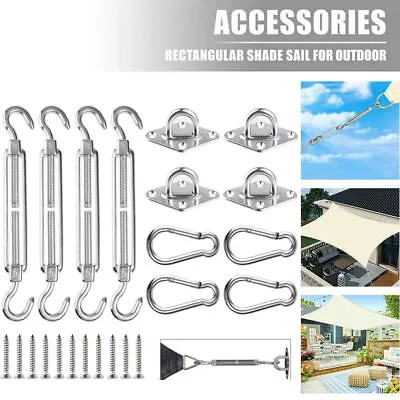 Stainless Fixing Fitting Kit Sun Shade Sail Garden Patio Sunscreen Awning Canopy • £8.39