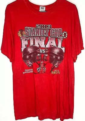 Chicago Blackhawks NHL 2013 Large T Shirt Red Adult Short Sleeve T Shirt • $18