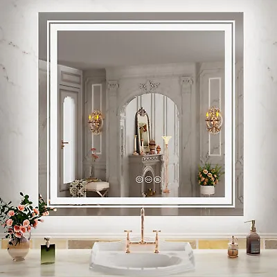 Square 36x36'' LED Bathroom Wall Mirror High Lumin Large Anti-fog Vanity Mirror • $186.90
