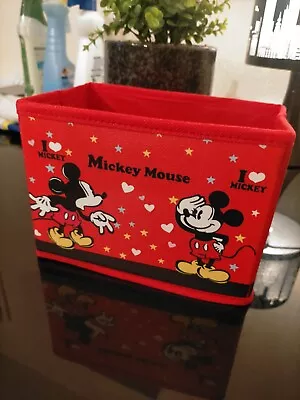 Disney Mickey Mouse Storage Box Desk Tidy Cosmetics Organiser Canvas • £8