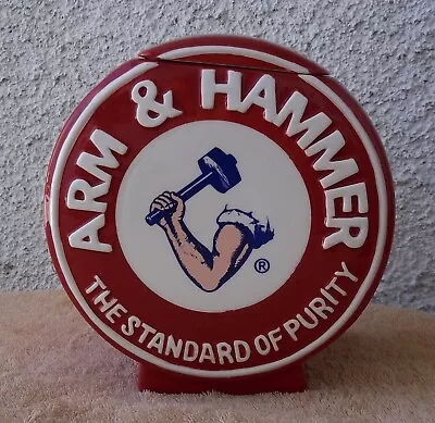 Vintage Arm & And Hammer Baking Soda Ceramic Cookie Jar Vase With Lid Rare 7  • $75