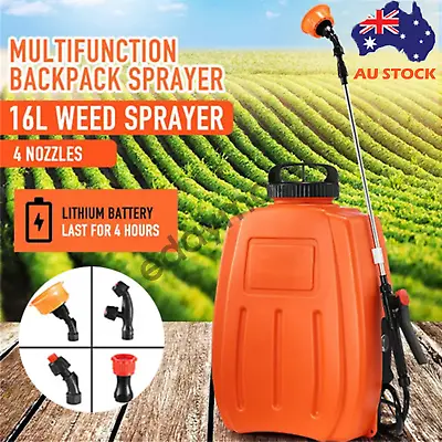 Garden Weed Sprayer Trolley Backpack Electric Battery Powered Lawn Pump Spraying • $68.88