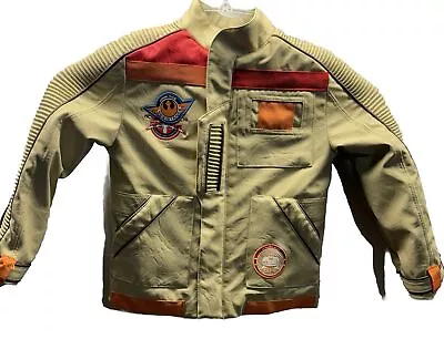 Disney Star Wars Kids Sz 4 Poe Finn BB-8 Patch Coat Jacket X-wing Faux Leather • $29.95