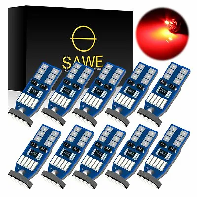 10 X Red 3014 15SMD LED Dome Map RV Light Bulbs 168 194 T10 W5W 2821 921 +TOOL • $11.99