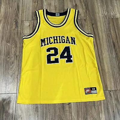 Vintage Nike Jimmy King Michigan Wolverines #24  Basketball Jersey Size 48 XL • $70