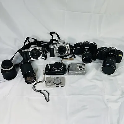 Camera Lot Canon Pentax Minolta  Vivitar Digital Film Lens • $60