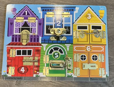 Melissa & Doug Wooden Activity Puzzle Toy 6 LATCHES BOARD #3785 - Ages 3+  • $9.99