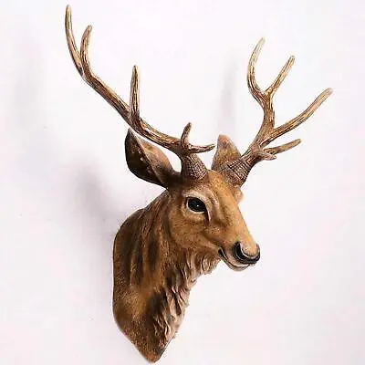 £36.67 • Buy Wall Mounted Deer Head Sculpture Decor Stag Head Rustic Ornament For Fall Dining